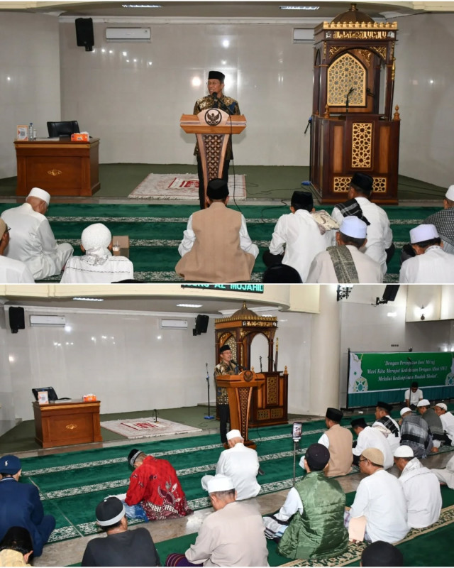 Foto Suasana Peringatan Isra' Mi'raj Tingkat Lotim yang Dihadiri oleh Sekda Dr. Drs. H. Muhammad Juaini Taofik, M.A.P pada Rabu malam (14/1/2026) (PKP Lotim) Foto Suasana Peringatan Isra' Mi'raj Tingkat Lotim yang Dihadiri oleh Sekda Dr. Drs. H. Muhammad Juaini Taofik, M.A.P pada Rabu malam (14/1/2026) (PKP Lotim)